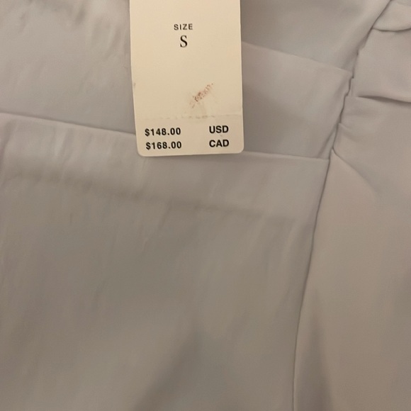 NWT- Maeve Anthropologie Slim Puff Sleeve Ruched White Dress - Picture 6 of 6